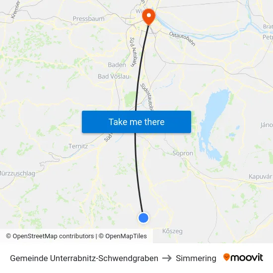 Gemeinde Unterrabnitz-Schwendgraben to Simmering map