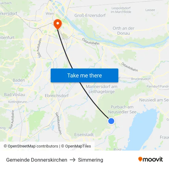 Gemeinde Donnerskirchen to Simmering map
