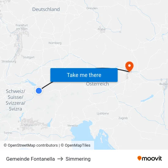 Gemeinde Fontanella to Simmering map