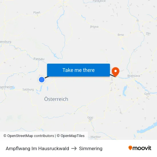 Ampflwang Im Hausruckwald to Simmering map