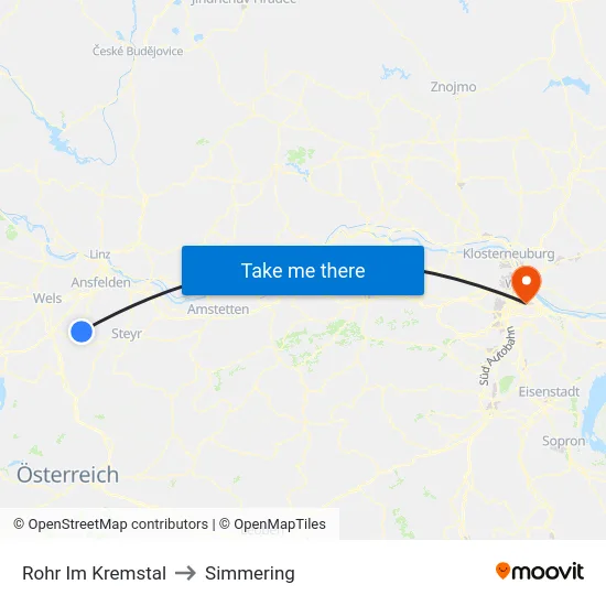 Rohr Im Kremstal to Simmering map