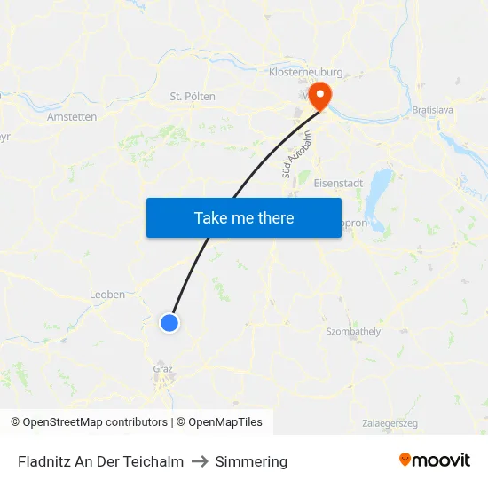 Fladnitz An Der Teichalm to Simmering map