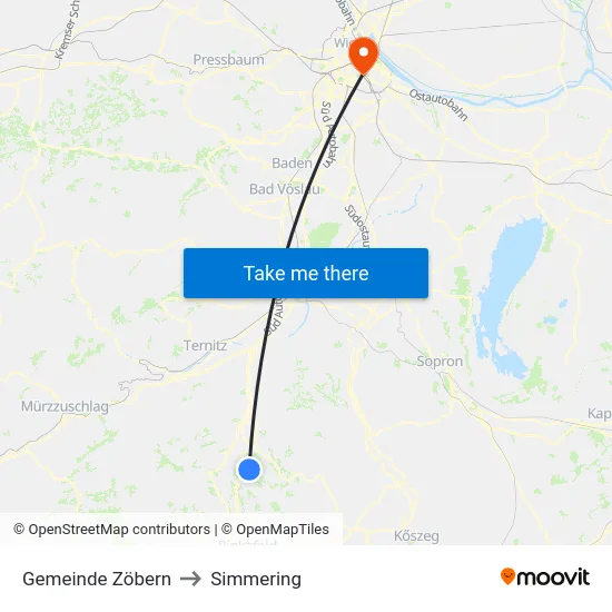 Gemeinde Zöbern to Simmering map