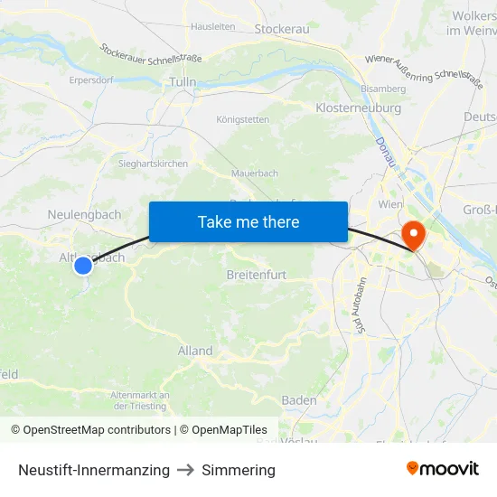 Neustift-Innermanzing to Simmering map