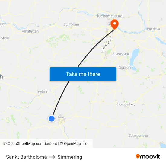 Sankt Bartholomä to Simmering map