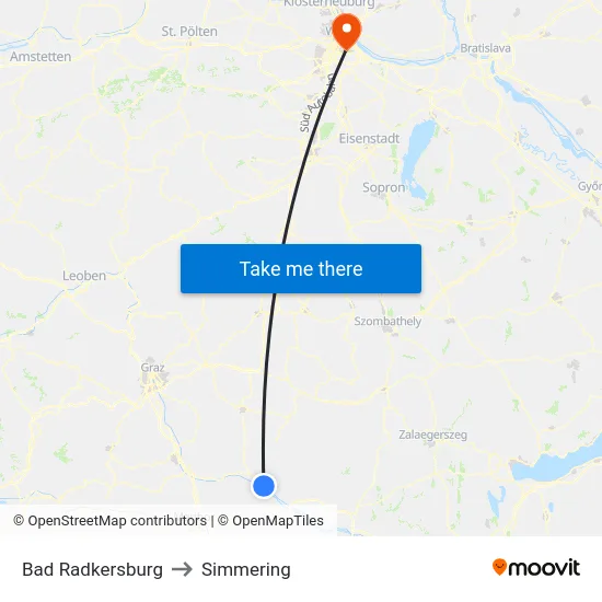 Bad Radkersburg to Simmering map