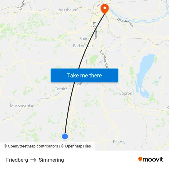 Friedberg to Simmering map