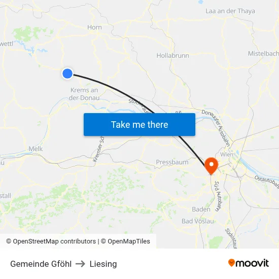 Gemeinde Gföhl to Liesing map