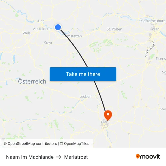 Naarn Im Machlande to Mariatrost map