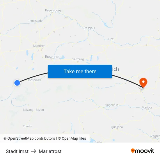 Stadt Imst to Mariatrost map