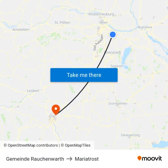 Gemeinde Rauchenwarth to Mariatrost map