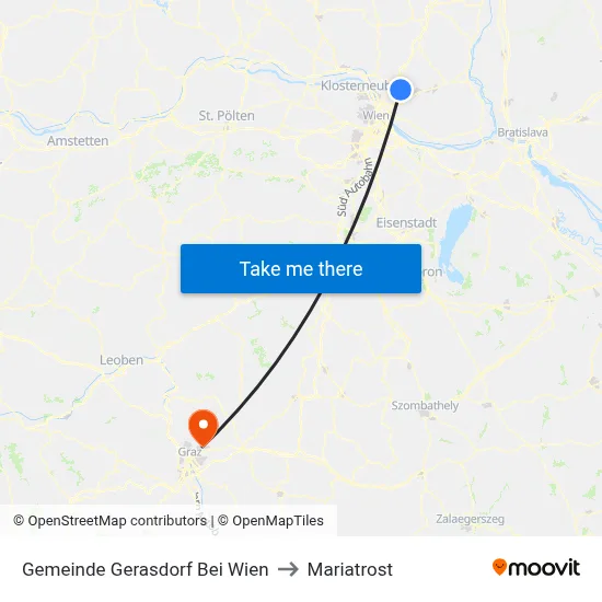 Gemeinde Gerasdorf Bei Wien to Mariatrost map