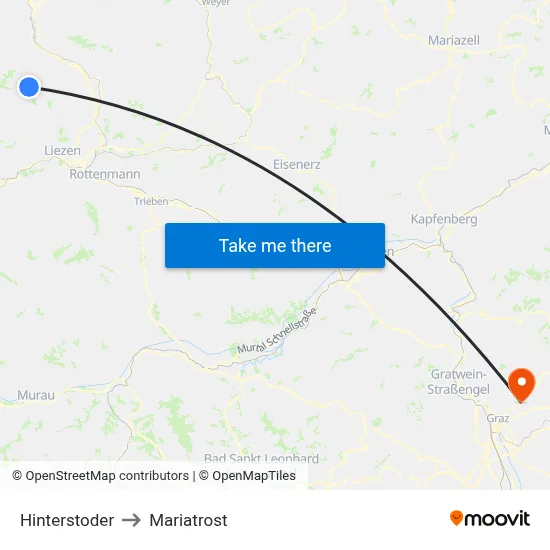 Hinterstoder to Mariatrost map