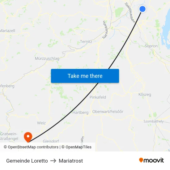 Gemeinde Loretto to Mariatrost map