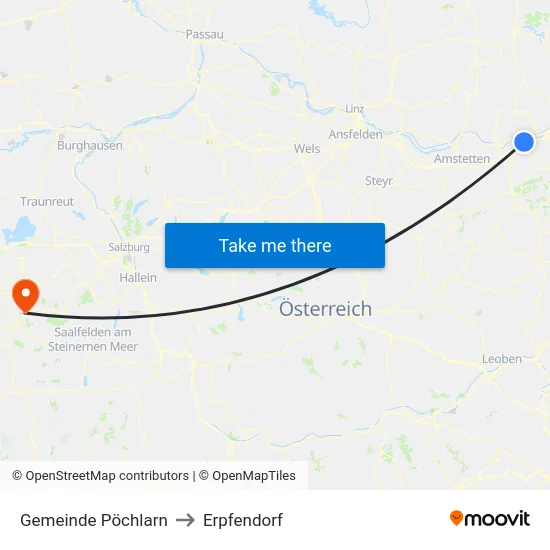Gemeinde Pöchlarn to Erpfendorf map