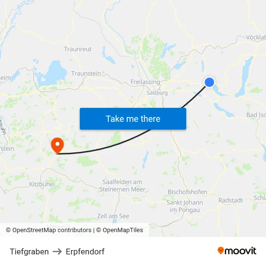 Tiefgraben to Erpfendorf map