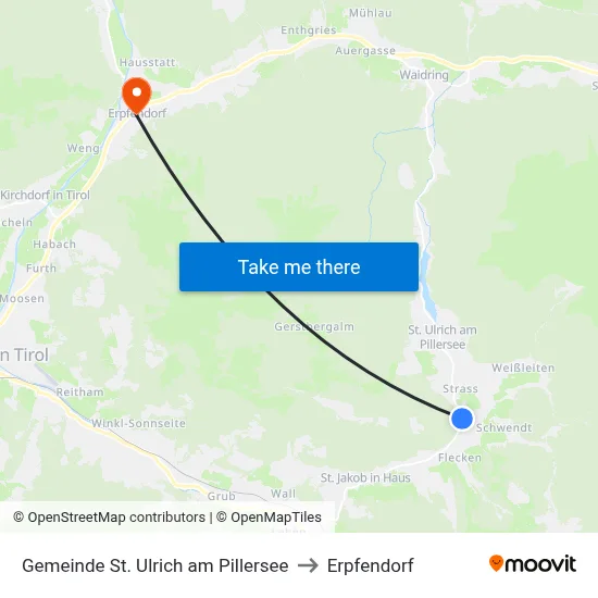 Gemeinde St. Ulrich am Pillersee to Erpfendorf map