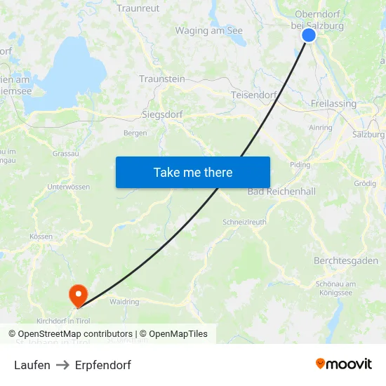 Laufen to Erpfendorf map