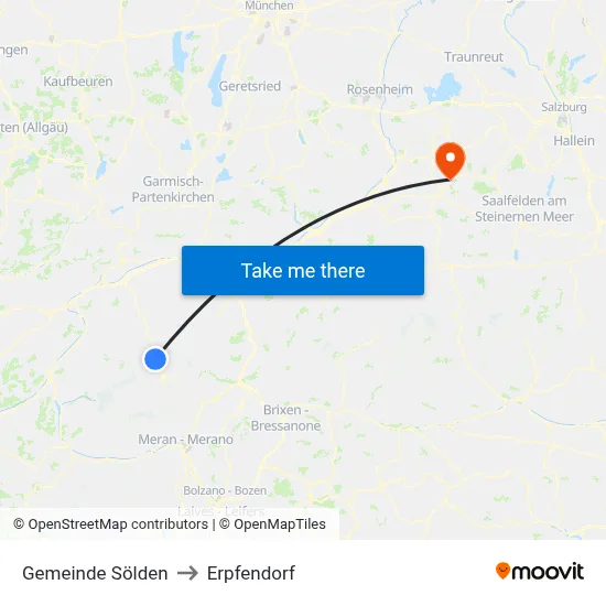 Gemeinde Sölden to Erpfendorf map