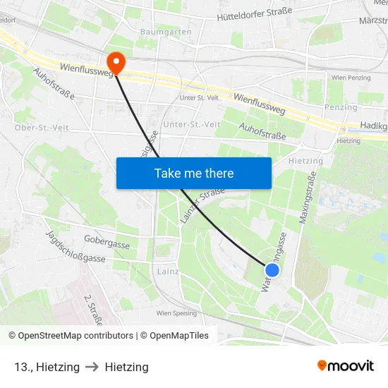 13., Hietzing to Hietzing map