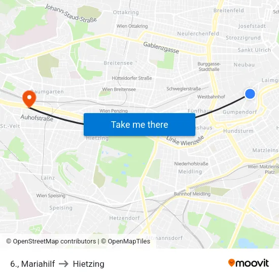 6., Mariahilf to Hietzing map