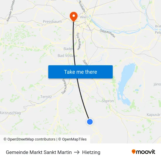 Gemeinde Markt Sankt Martin to Hietzing map