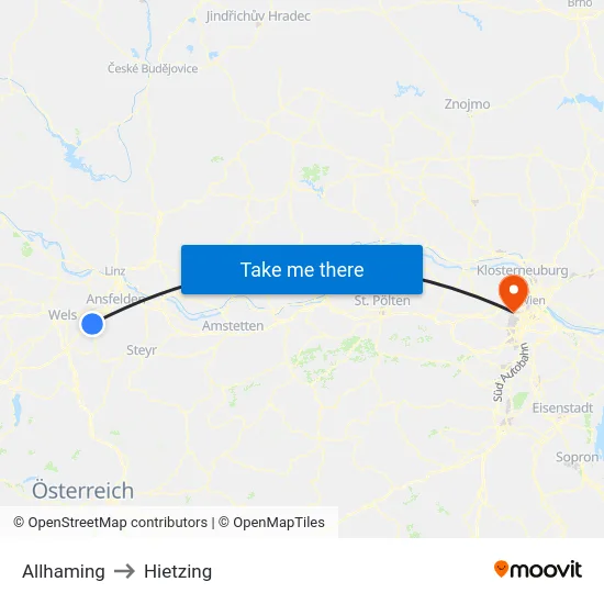 Allhaming to Hietzing map