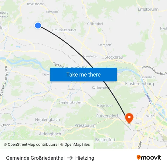 Gemeinde Großriedenthal to Hietzing map
