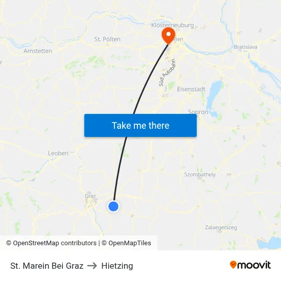 St. Marein Bei Graz to Hietzing map