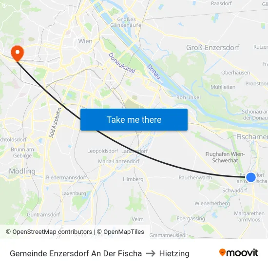 Gemeinde Enzersdorf An Der Fischa to Hietzing map