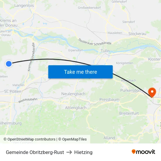 Gemeinde Obritzberg-Rust to Hietzing map