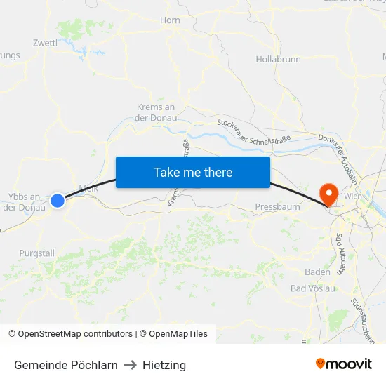 Gemeinde Pöchlarn to Hietzing map