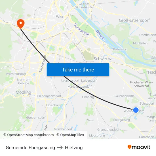 Gemeinde Ebergassing to Hietzing map