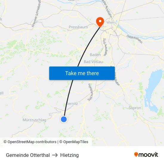Gemeinde Otterthal to Hietzing map
