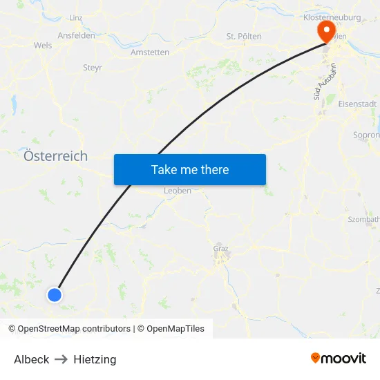 Albeck to Hietzing map