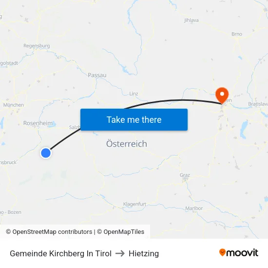 Gemeinde Kirchberg In Tirol to Hietzing map