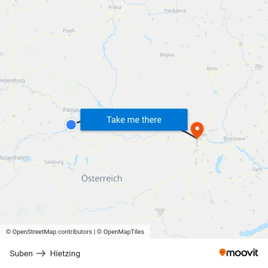 Suben to Hietzing map