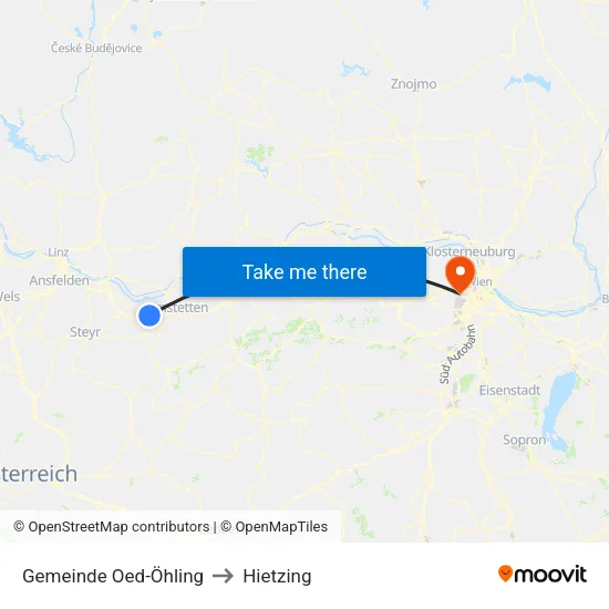 Gemeinde Oed-Öhling to Hietzing map