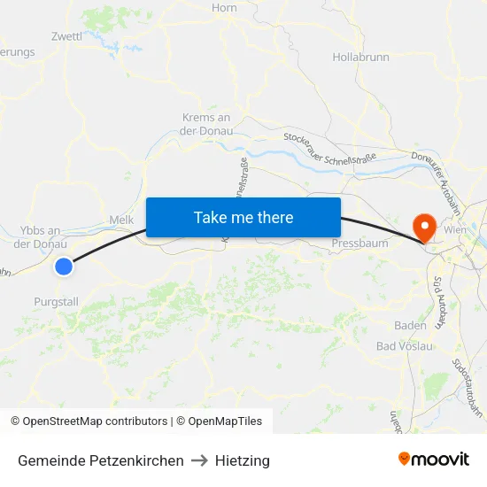 Gemeinde Petzenkirchen to Hietzing map