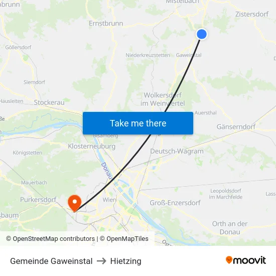 Gemeinde Gaweinstal to Hietzing map