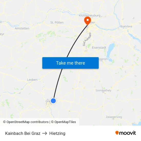 Kainbach Bei Graz to Hietzing map