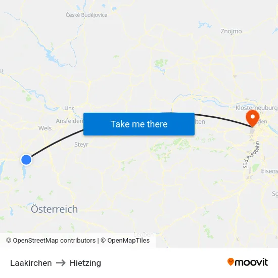 Laakirchen to Hietzing map