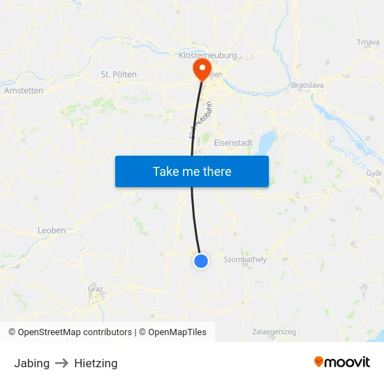 Jabing to Hietzing map