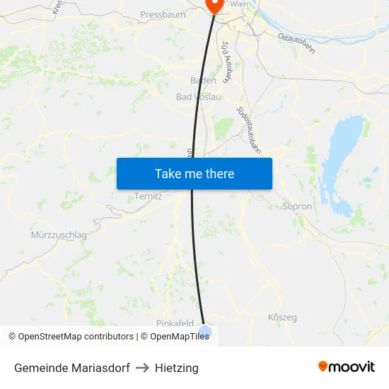 Gemeinde Mariasdorf to Hietzing map