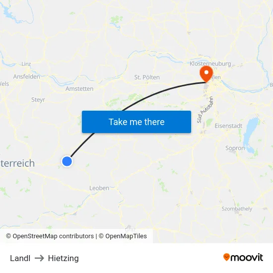 Landl to Hietzing map