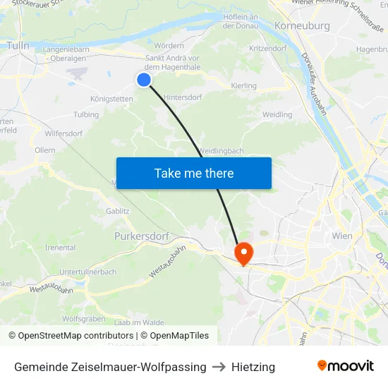 Gemeinde Zeiselmauer-Wolfpassing to Hietzing map