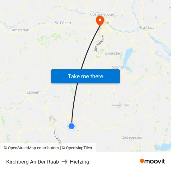 Kirchberg An Der Raab to Hietzing map