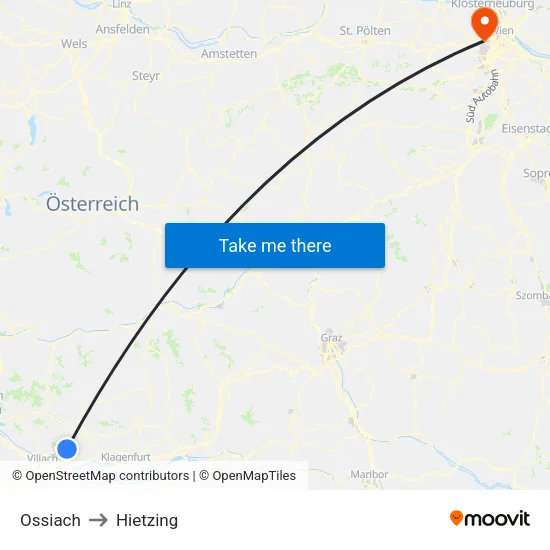 Ossiach to Hietzing map