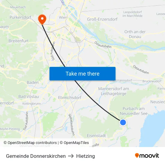 Gemeinde Donnerskirchen to Hietzing map
