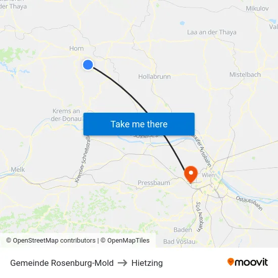 Gemeinde Rosenburg-Mold to Hietzing map